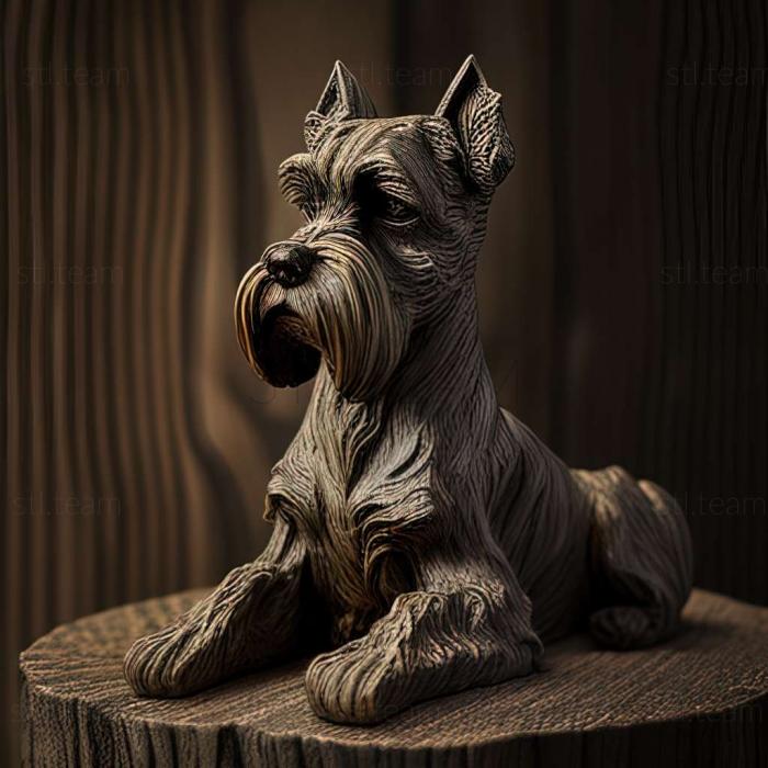 3D model Zwergschnauzer dog (STL)